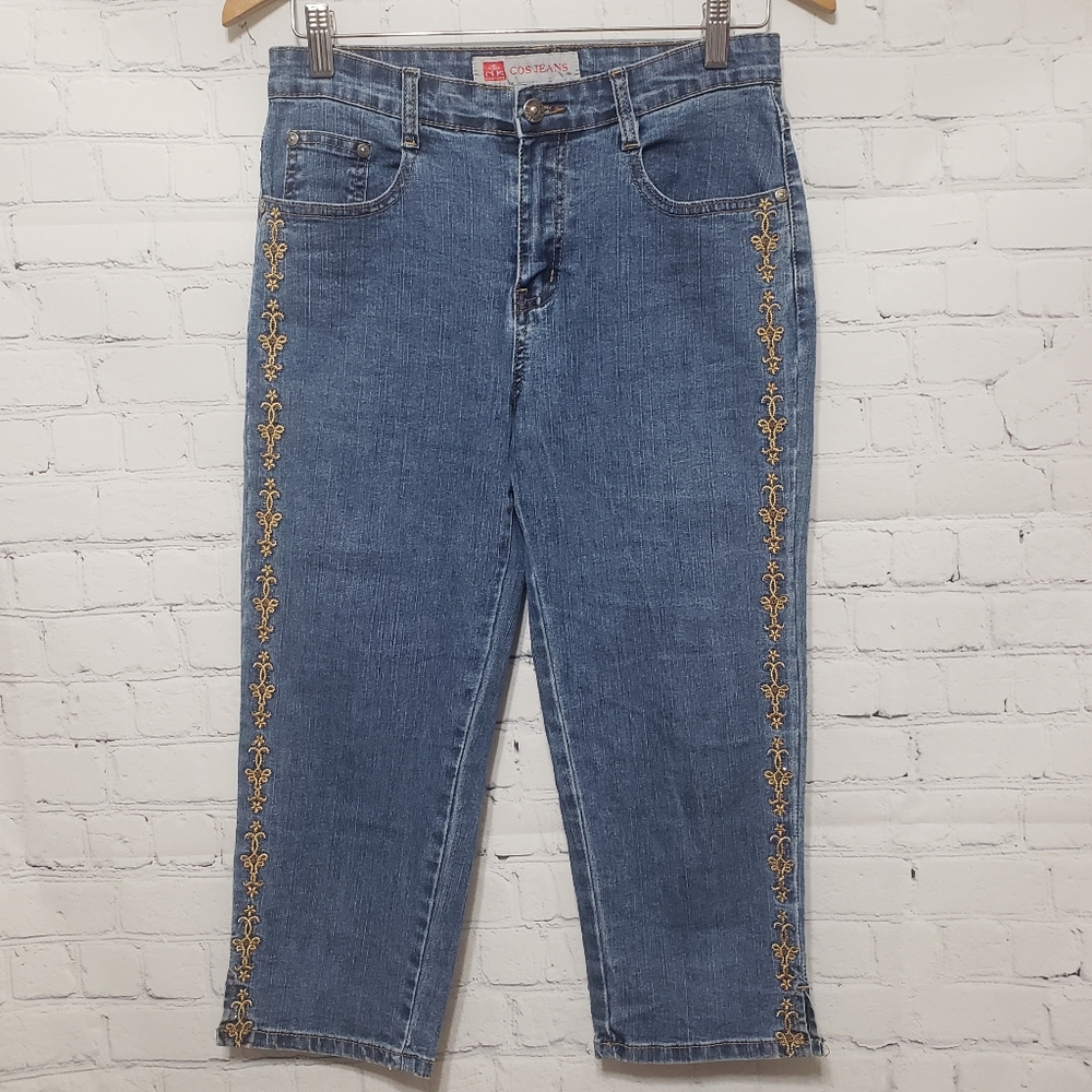 COS Jeans Sz 4 Embroidered Capri Jeans - Picture 2 of 11